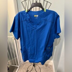 WonderFlex WonderWink Wink Royal Blue 6108 Women’s scrub top 2X 2XL ladies